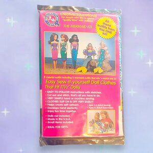 Vintage Sew It Yourself Mermaid Kit Doll Clothes Pattern 11.5” (Fits Barbie)